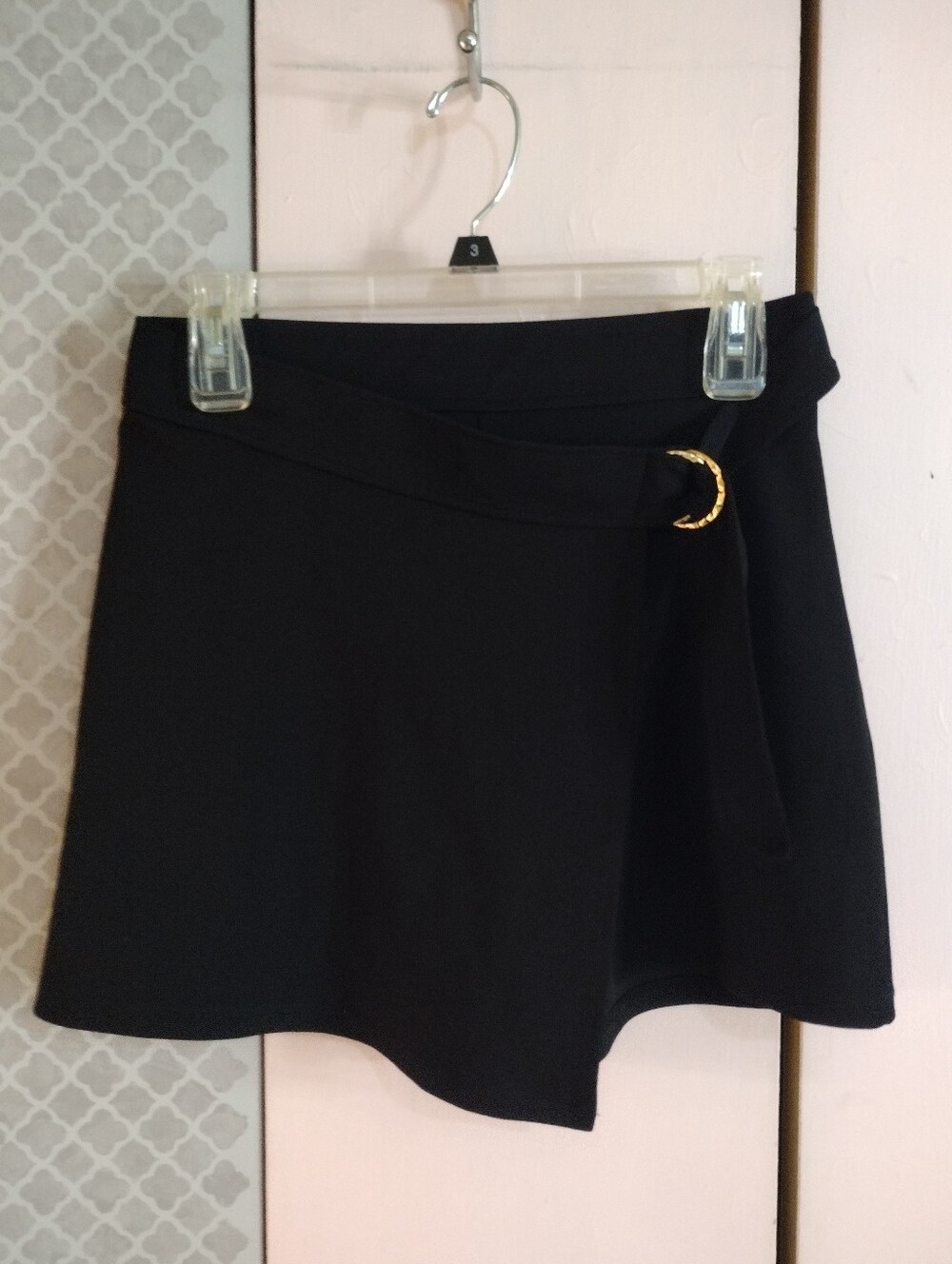 H&M Black Shorts with Gold Buckle
